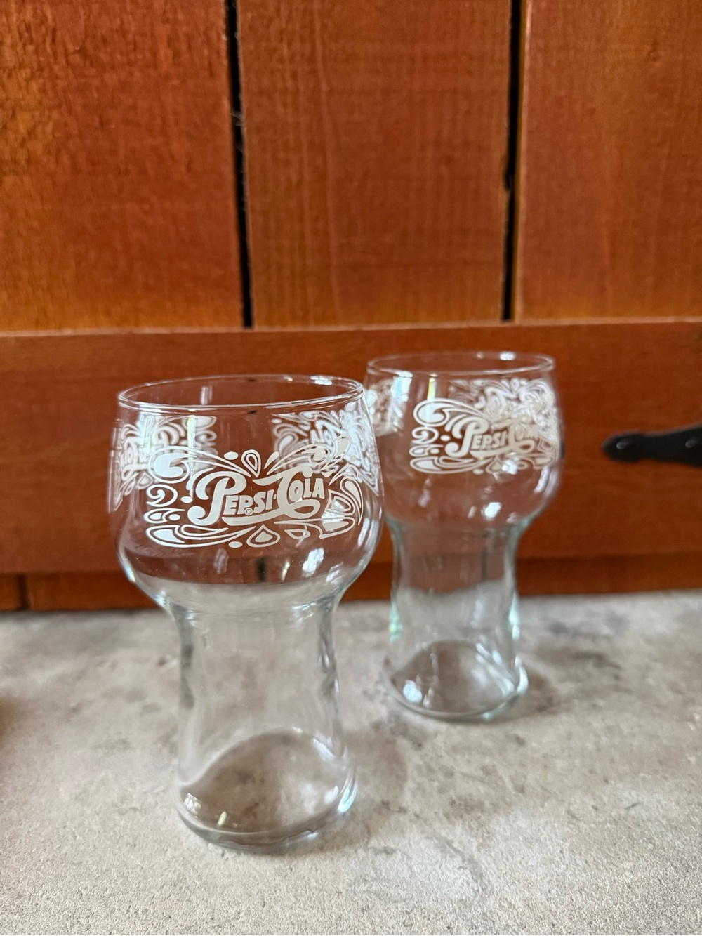 2 Vintage 1970s Pepsi-Cola Soda Fountain Glass Tumblers 16 oz - Picture 4 of 4